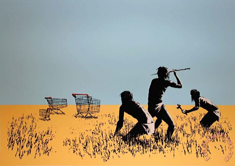 Banksy Trolleys [coloured], 2007 Art Painting